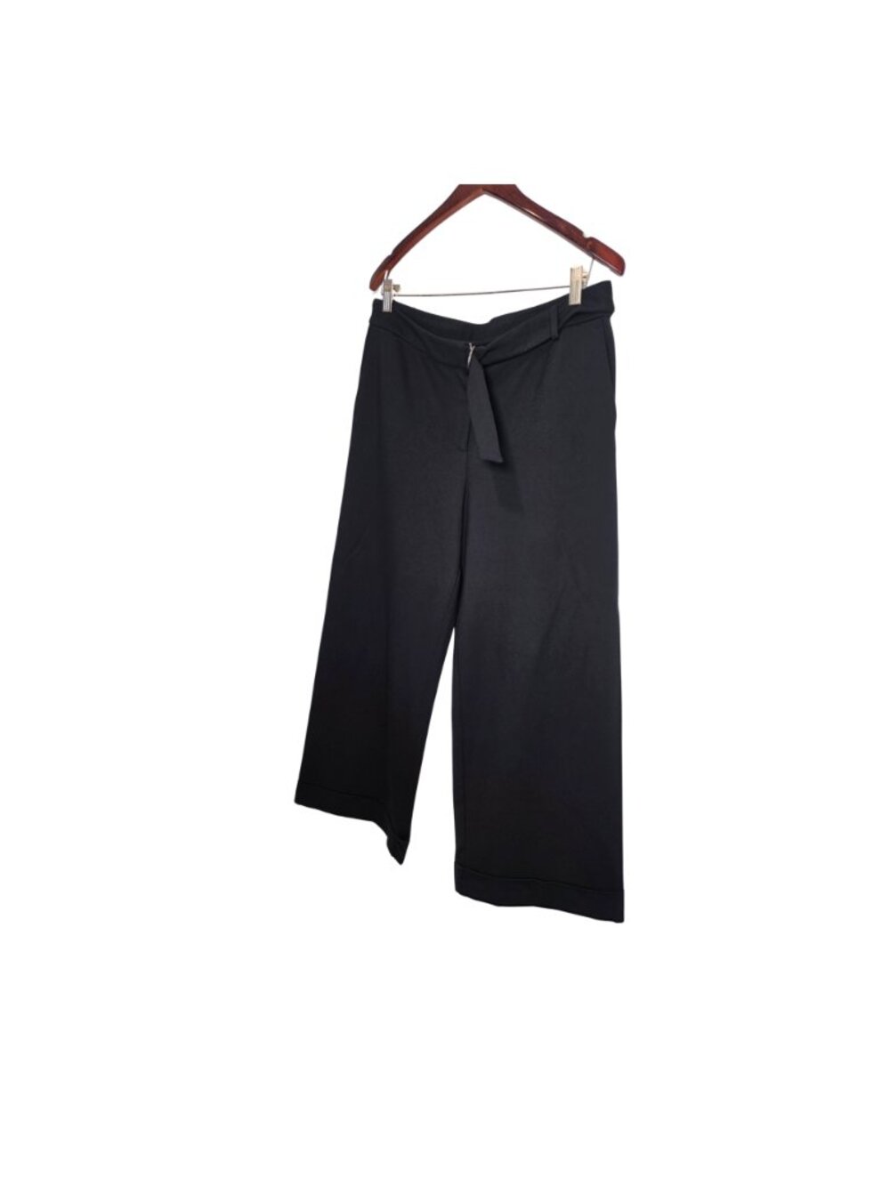 J. Jill Black Ponte Full Leg Dress Pants Size Medium Wide Career Office Comfort - Picture 6 of 8
